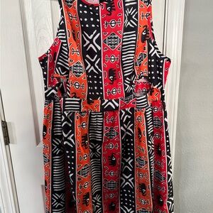 NWOT Colorful Geometric Sleeveless Dress with Cut-Out Sides